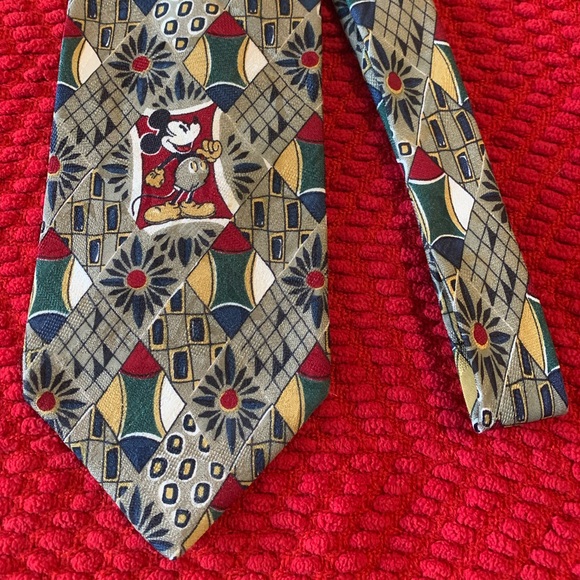 Vintage Disney Mickey Mouse 100% Silk Abstract Design - Picture 3 of 7